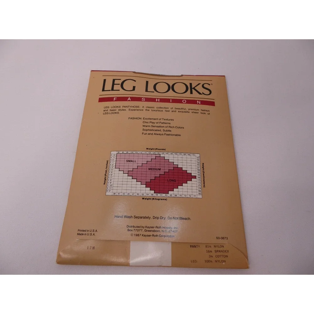 VTG Pantyhose Burlington Illusion Control Top 473 Leg Looks Black Fashion Medium
